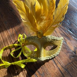 yellow masquerade mask